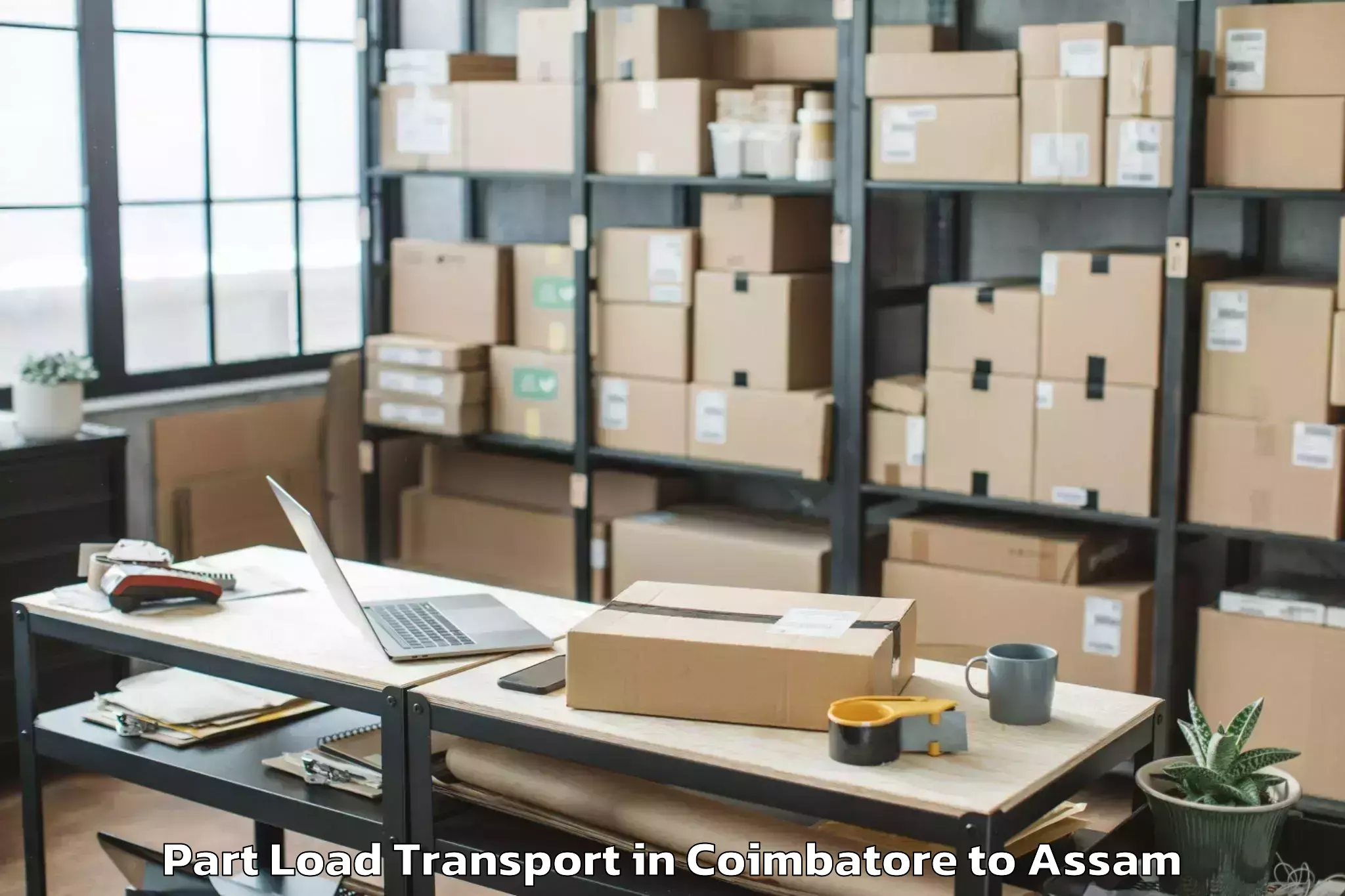 Discover Coimbatore to Rupai Siding Part Load Transport